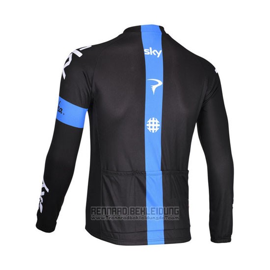 2013 Fahrradbekleidung Sky Blau und Shwarz Trikot Langarm und Tragerhose